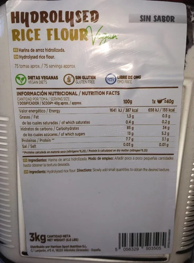 Hydrolysed Rice Flour