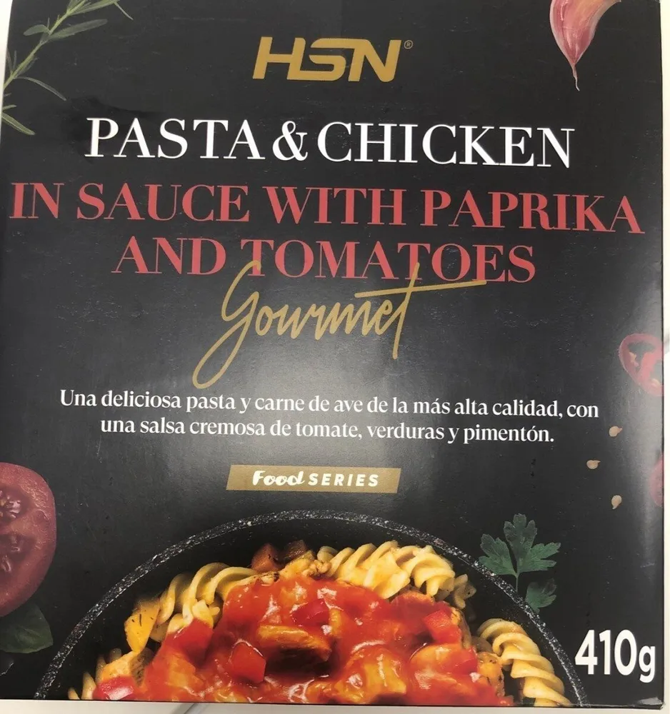 Pasta&Chicken en salsa de tomates y pimientos