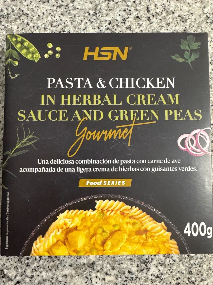 Pasta & Chicken in Herbal Cream Sauce and Green Peas
