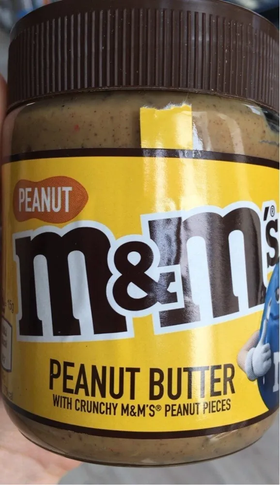 Peanut butter with crunchy m&m’s peanut pieces
