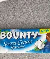 Crisp biscuits with a coconut centre and covered i