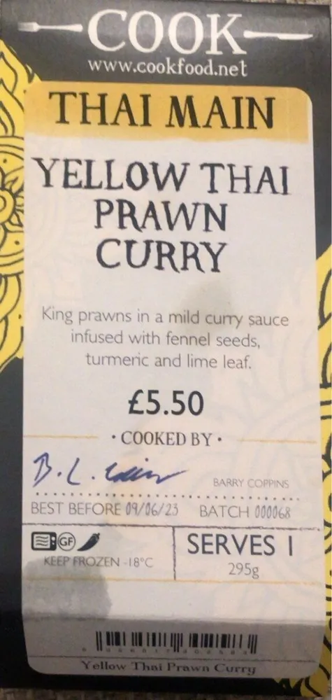 Yellow Thai Prawn Curry