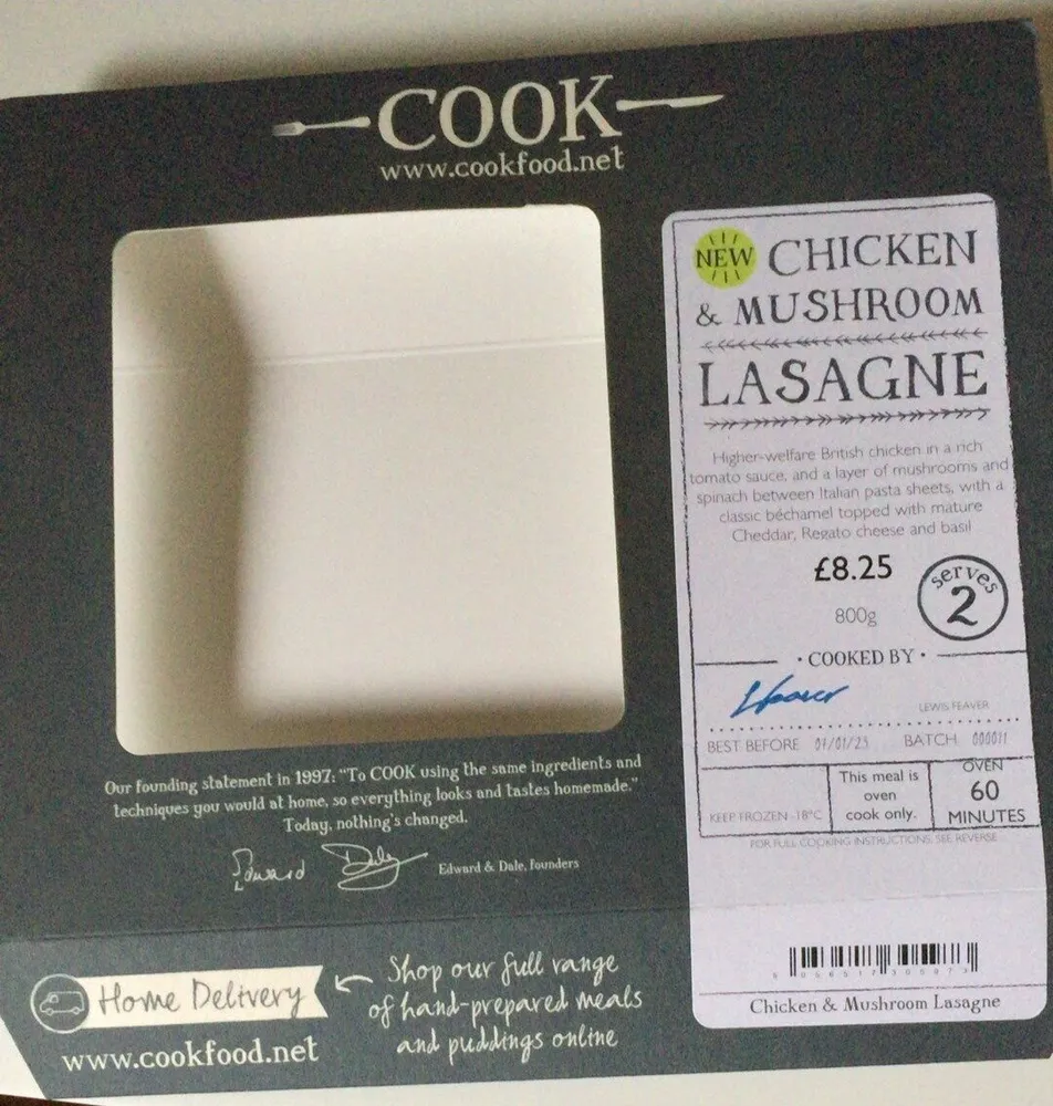Chicken & mushroom lasagne