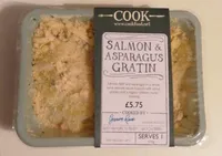 Salmon and asparagus gratin