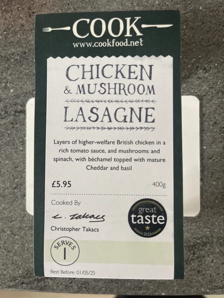 Chicken & Mushroom Lasagne