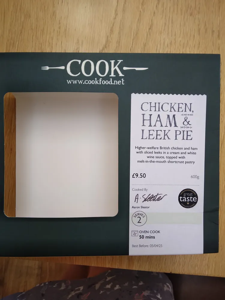 Chicken, Ham & Leek Pie