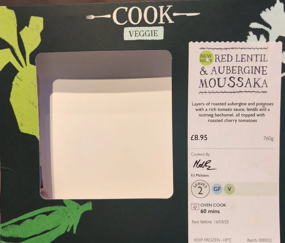 Red Lentil & Aubergine Moussaka