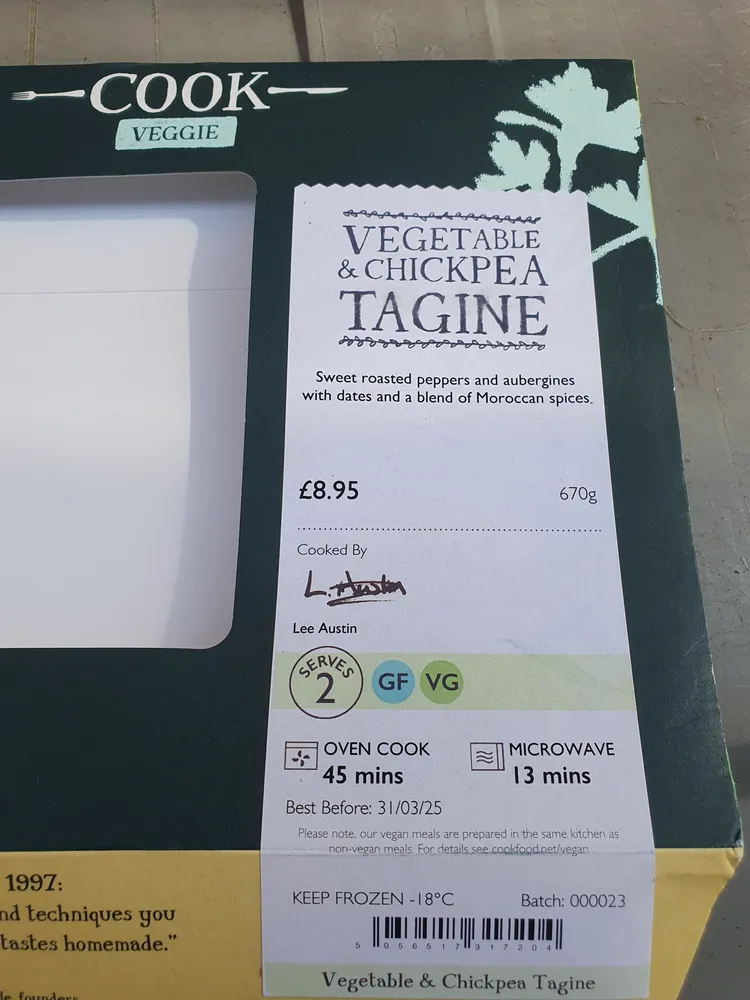 Vegetable & chickpea tagine