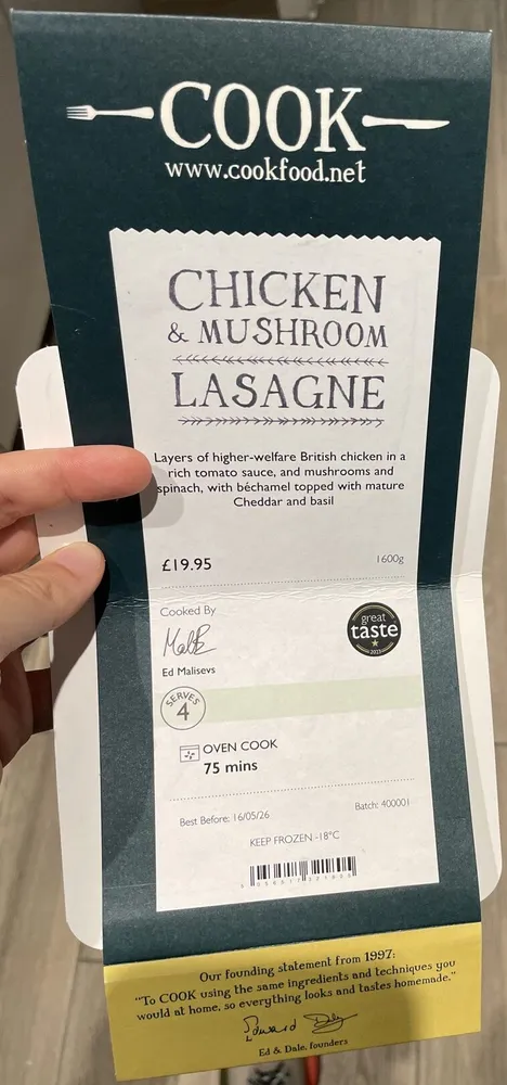 Chicken and Mushroom Lasagne