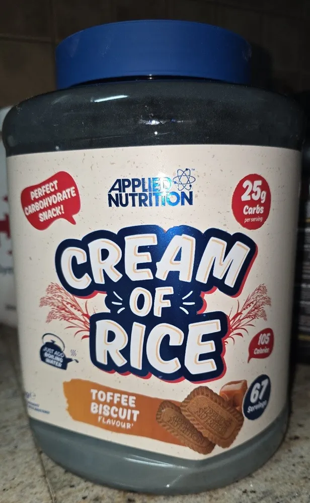 Applied nutrition cream of rice 2kg toffee biscuit