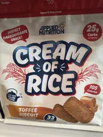 Applied nutrition cream of rice 1kg toffee biscuit