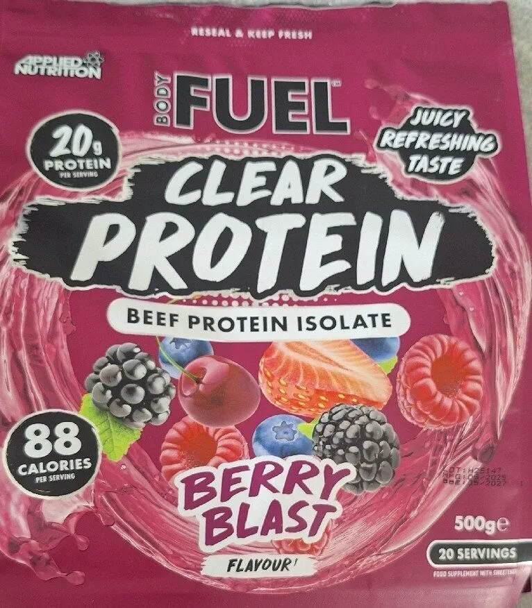 Body Fuel Clear Protein Beef Protein Isolate Berry Blast
