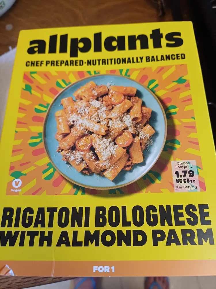Rigatoni Bolognese with Almond Parm