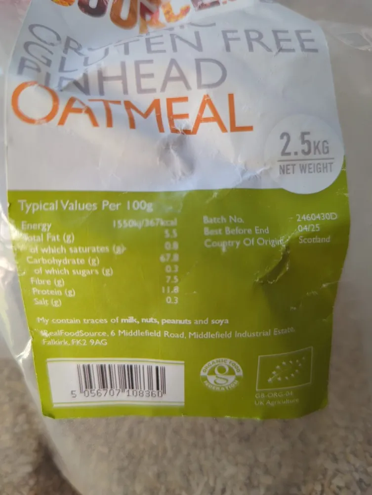 Organic Pinhead Oatmeal