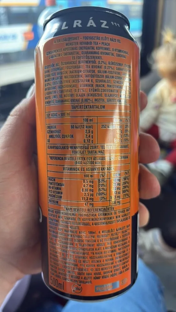 Monster Rehab tea+peach energy drink