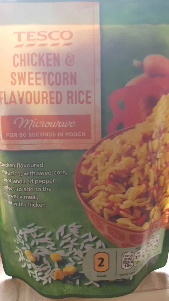 Chicken and sweetcorn flavour rice