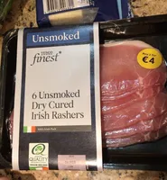 Unsmoked dry cured irish rashers