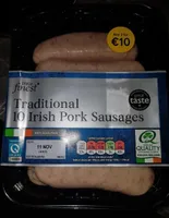 Traditional Irish pork sausages