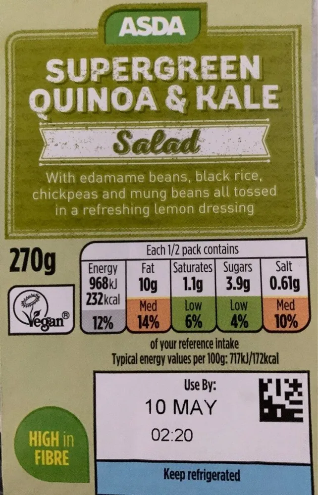 Supergreen quinoa kale
