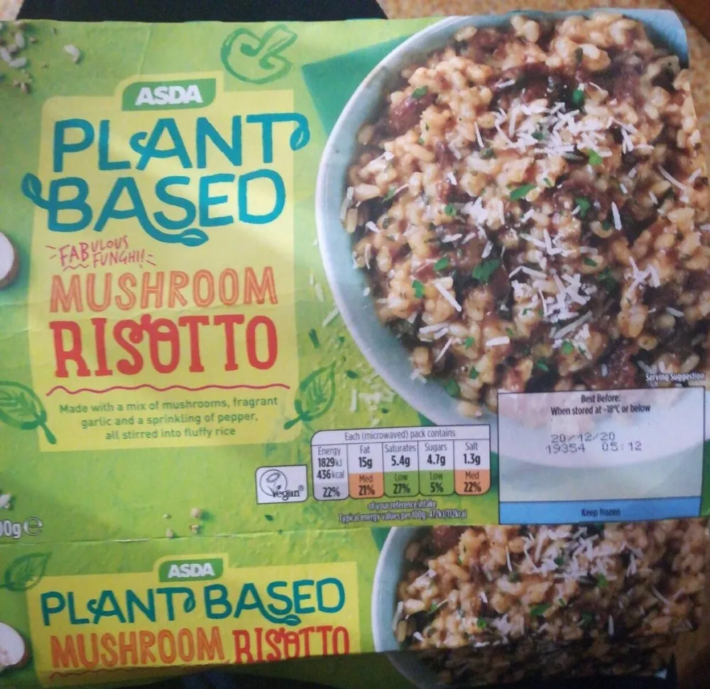 Plant based mushroom risotto