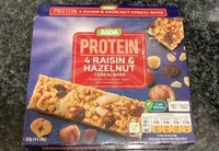 Protein raisin & hazelnut cereal bars