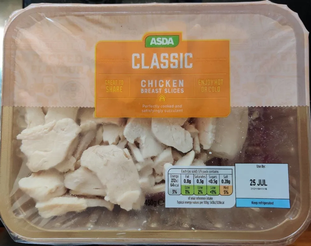 Chicken breast slices