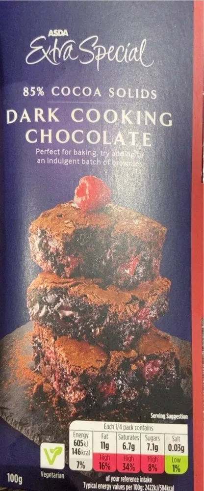 Dark cooking chocolate