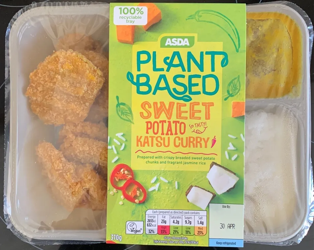Plant based sweet potato katsu curry