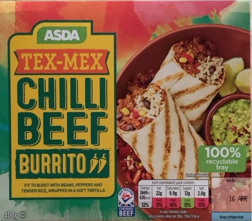 Chilli beef burrito