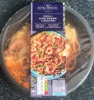 Chilli king prawn linguine