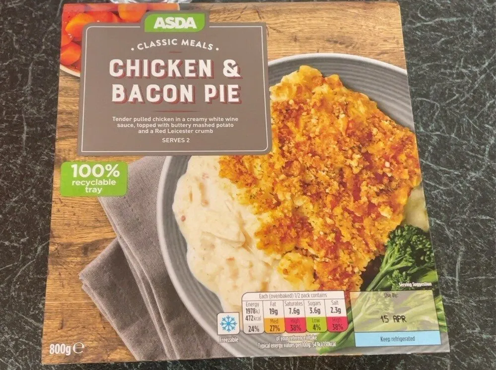 Chicken and bacon pie