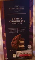 8 triple chocolate cookies