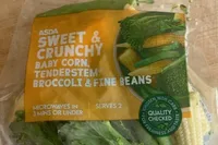 sweet and crunchy baby corn, broccoli and fine beans