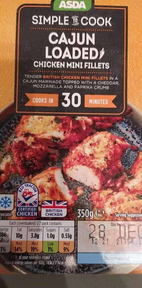 Cajun loaded chicken mini fillets