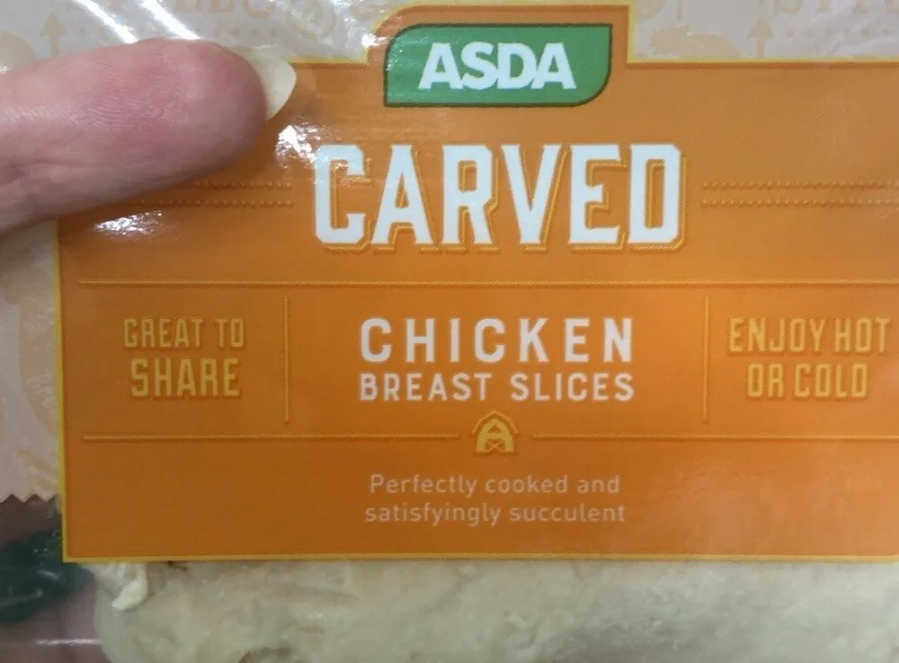 Carved chicken breast slices