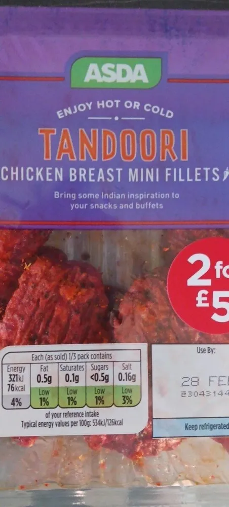 Tandoori chicken breast mini fillets