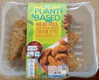 Plant based meat free southern fried chicken style goujons