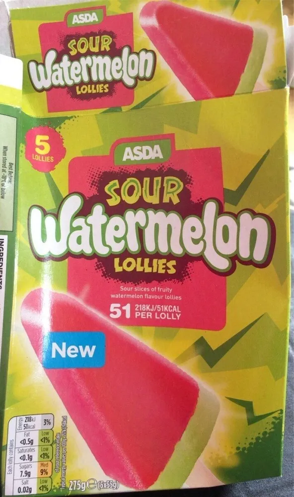 Sour watermelon lollies