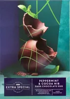 Peppermint and cocoa nib dark chocolate egg