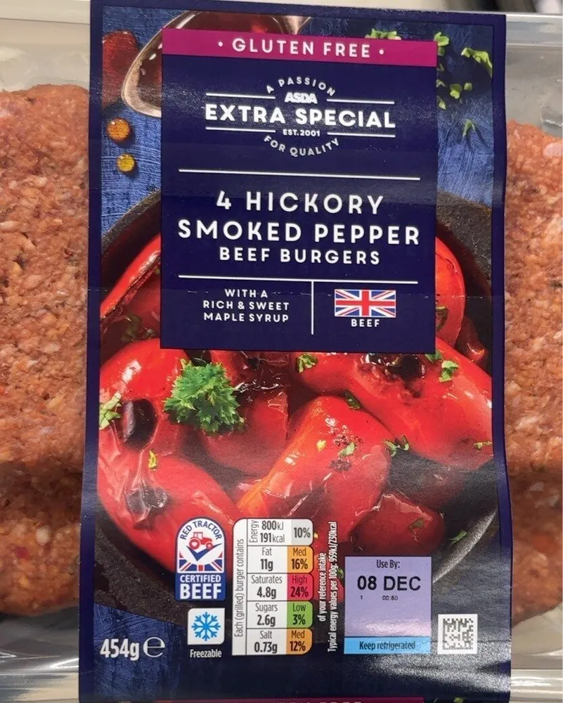4 Hickory smoked pepper beef burger