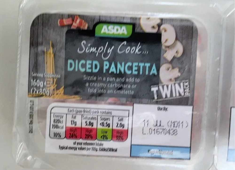Diced pancetta