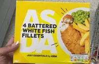 Battered white fish fillets
