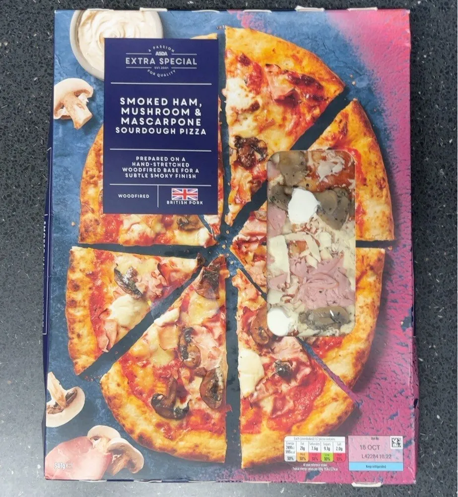 Smoked Ham, Mushroom & Mascarpone Sourdough Pizza