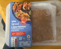Red pepper pork sausage squares