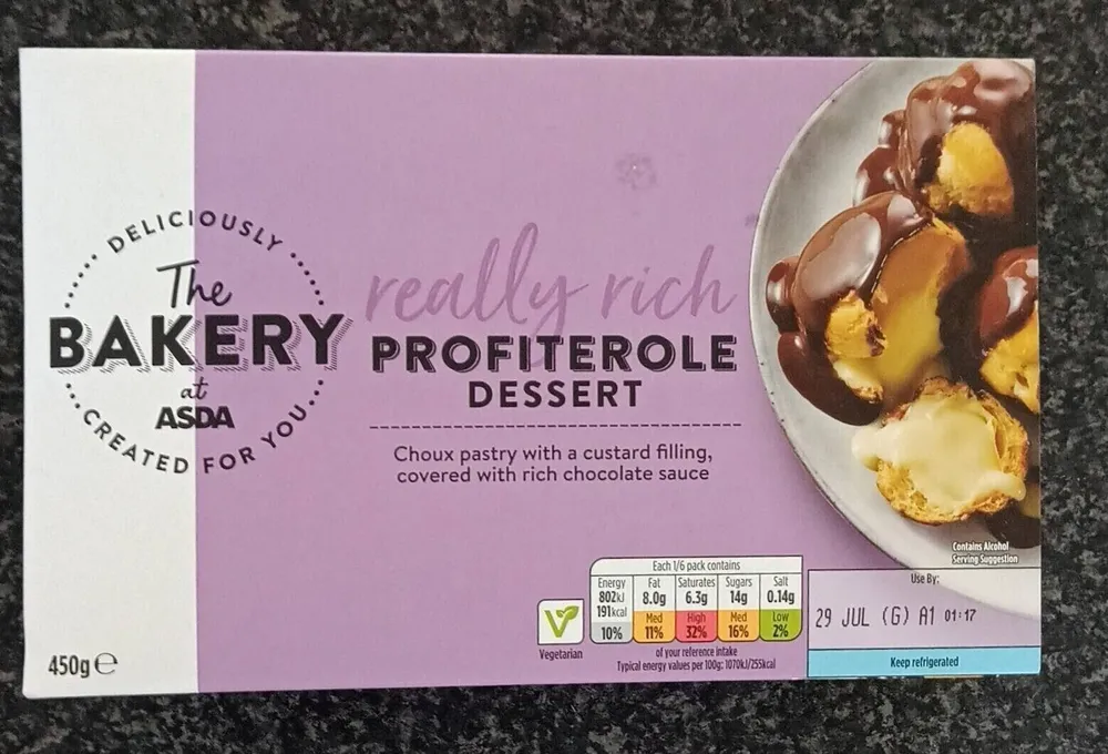 Really rich profiteroles dessert