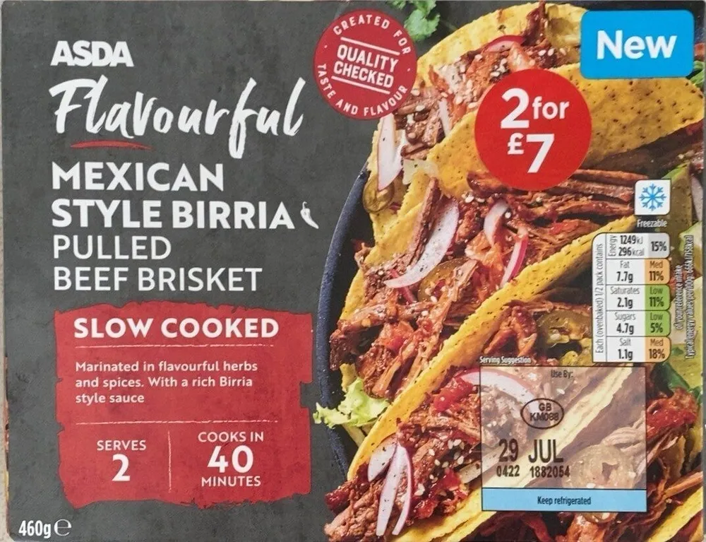 Mexican style birria pulled beef brisket