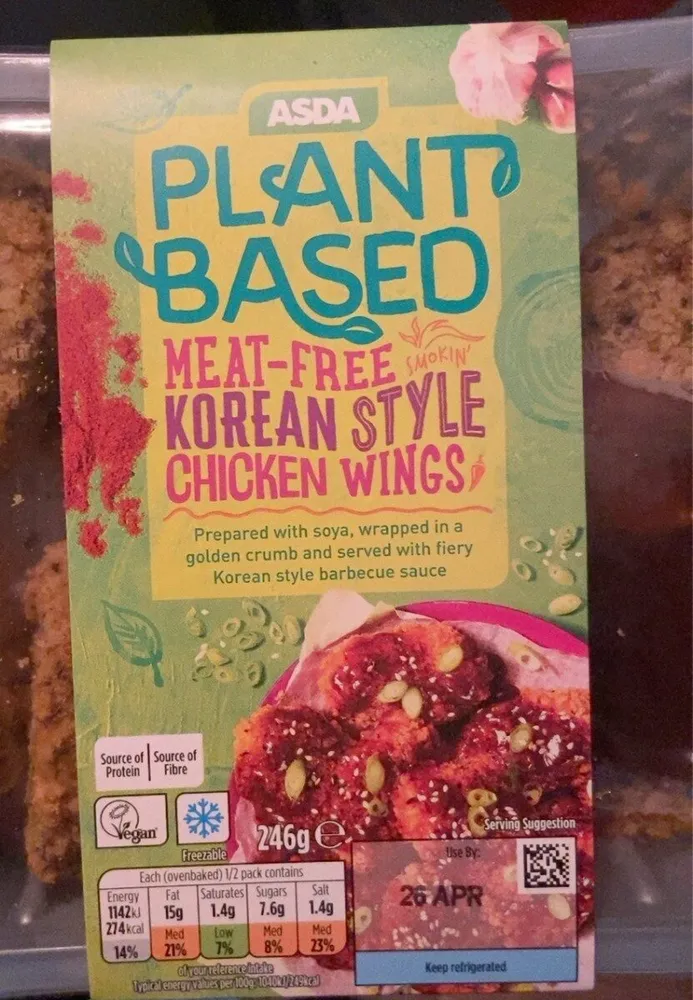 Meat free korean style chicken wings