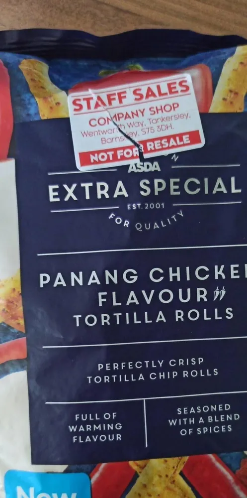 Panang chicken tortilla rolls