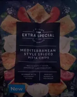 Mediterranean style spiced pitta chips
