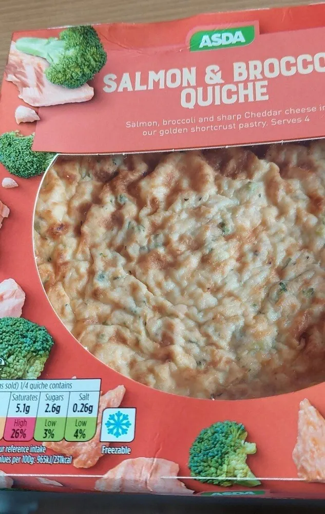 Salmon and broccoli quiche